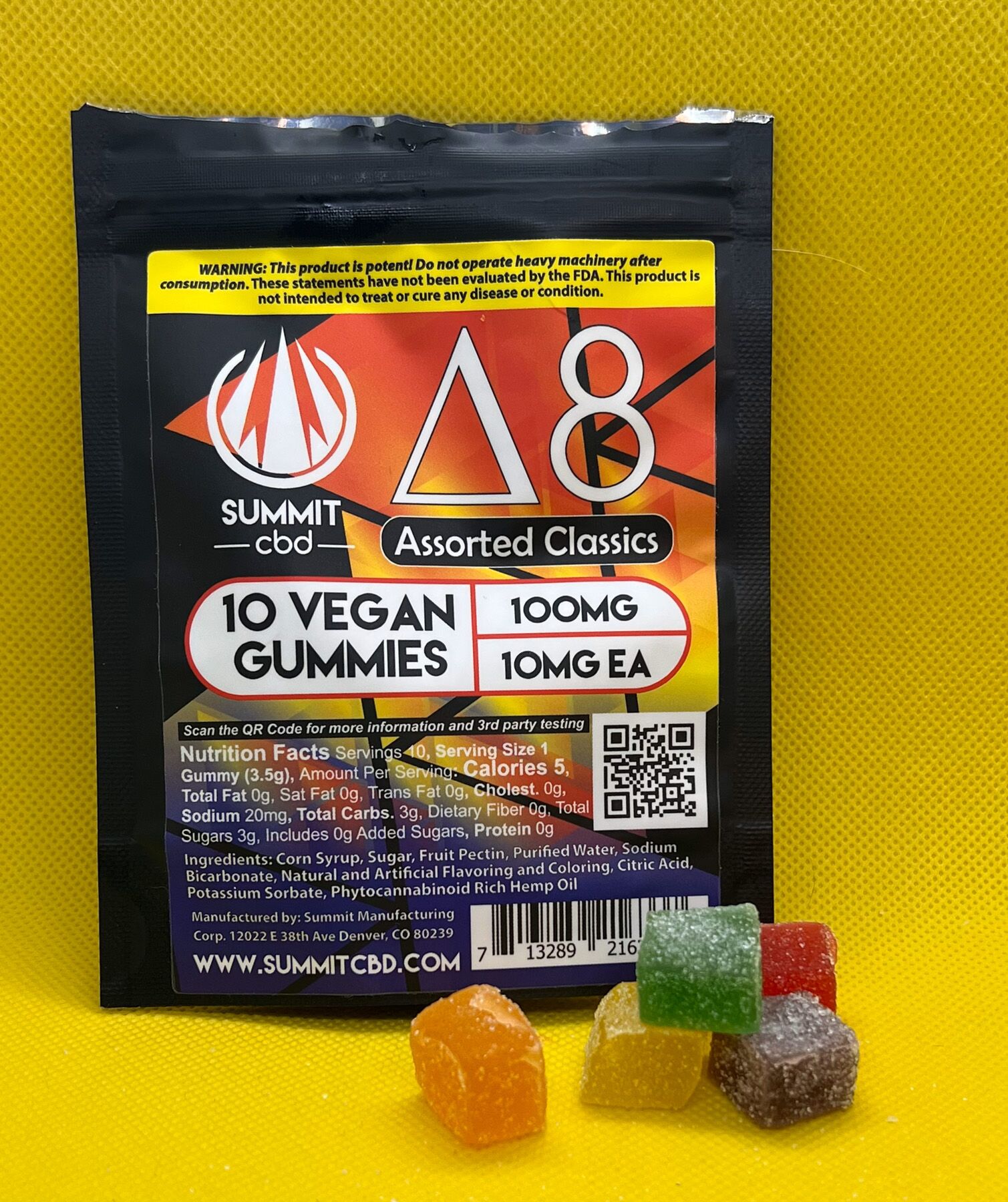 Hemp-derived Delta 8 Vegan Gummies sold in Colorado in 2023.