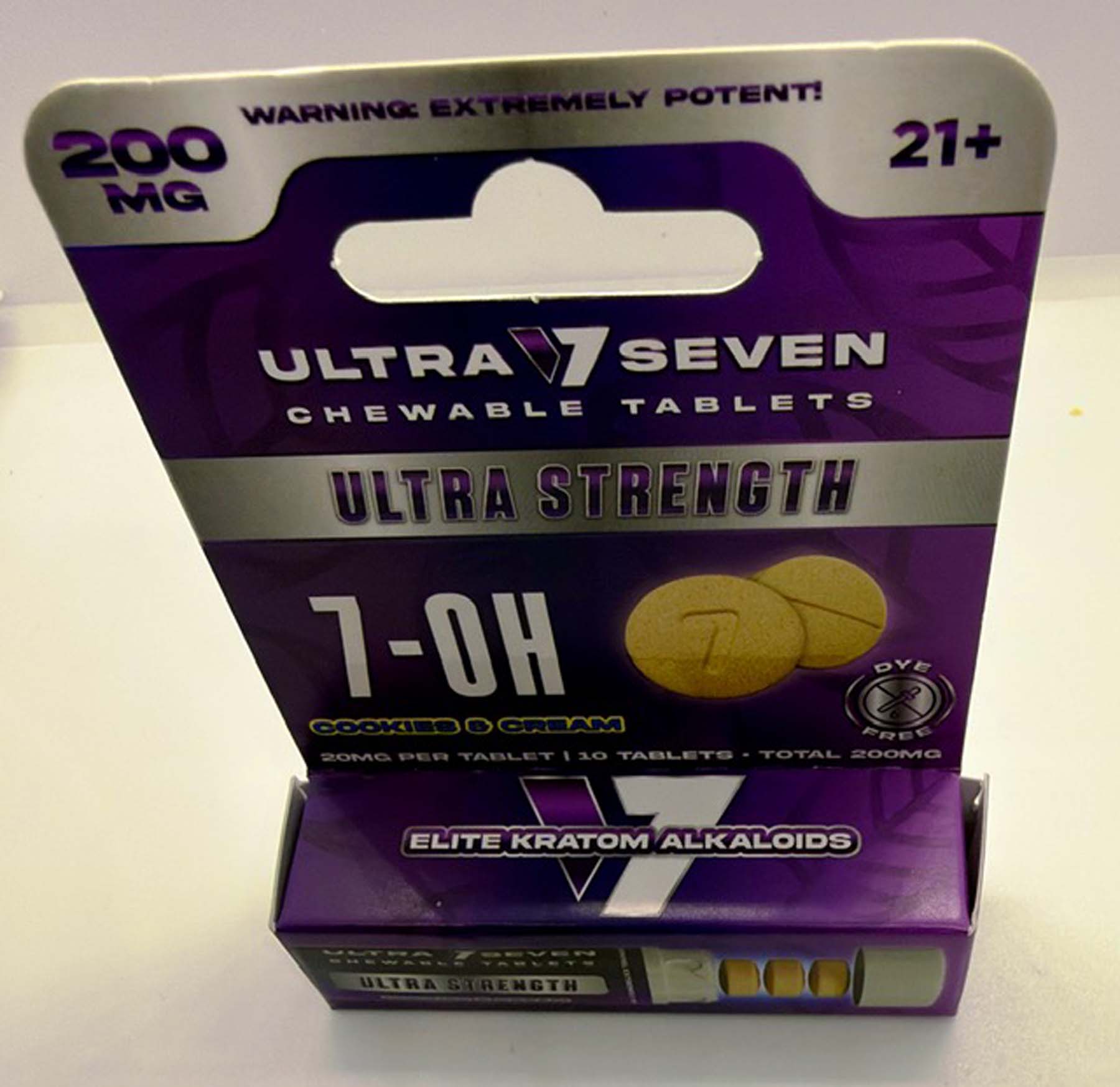 7-0H tablets - 20 mg per tablet, 10 tablets - total package 200mg.