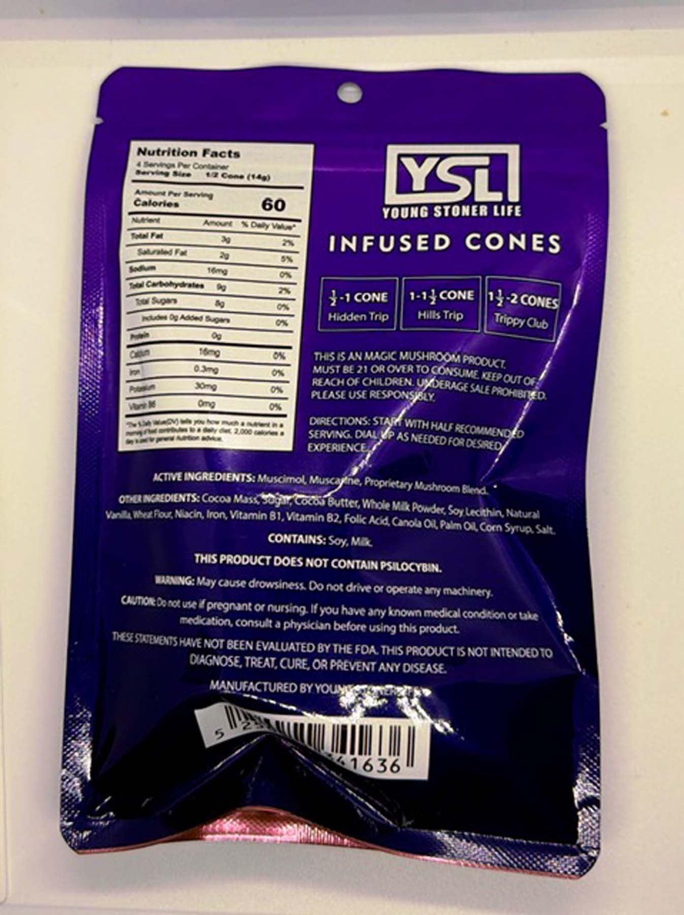 Young Stoner Life brand mushroom cones, 2 cones per package