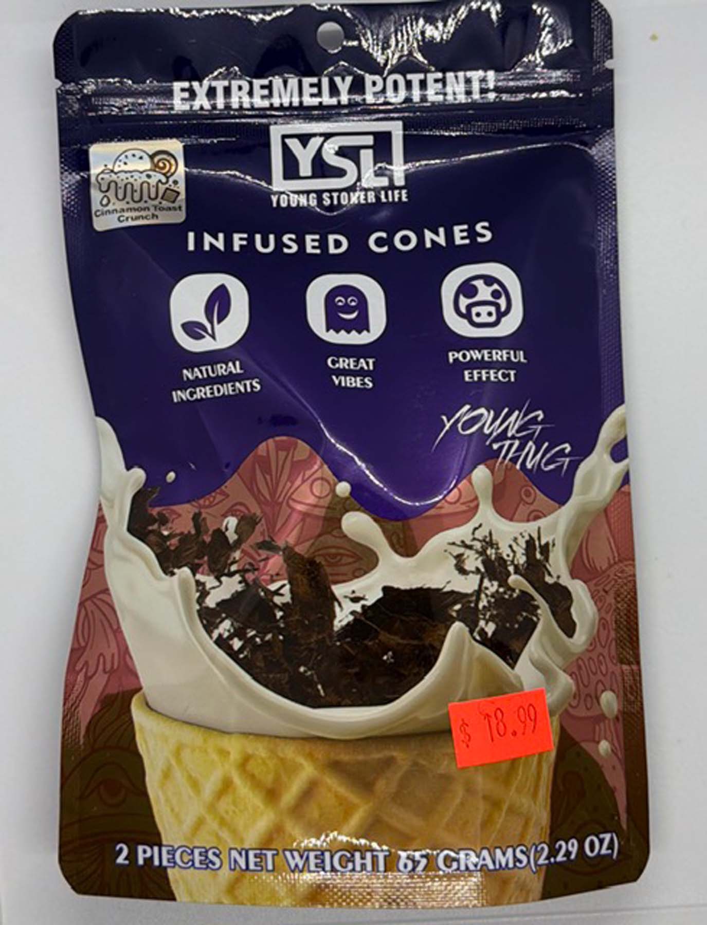 Young Stoner Life brand mushroom cones, 2 cones per package