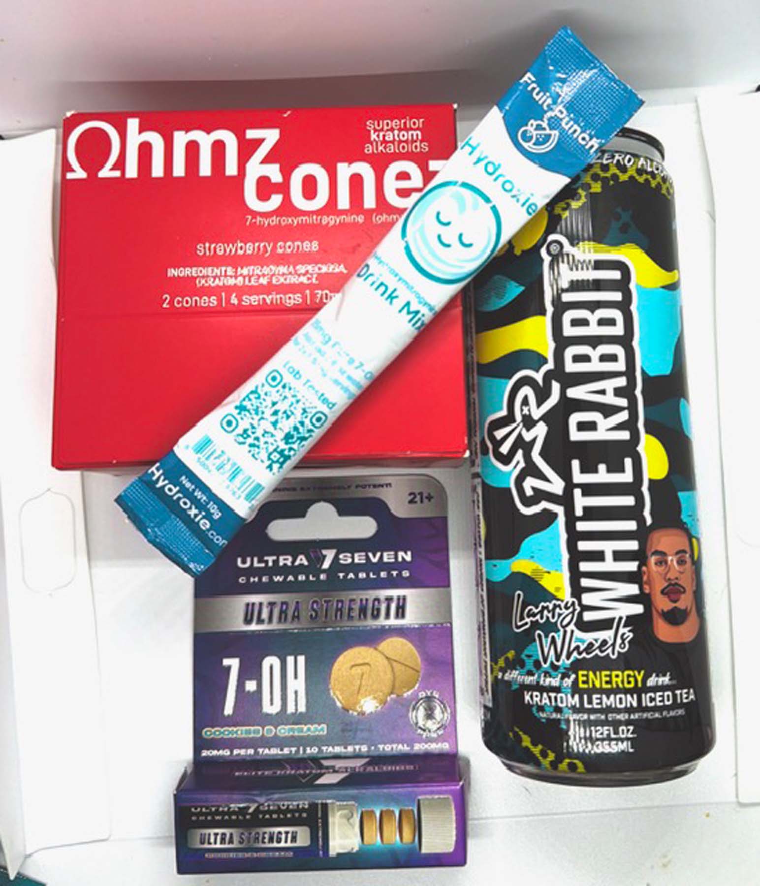 Kratom, 7-OH, nitrous oxide and mushroom products for sale in a Colorado store